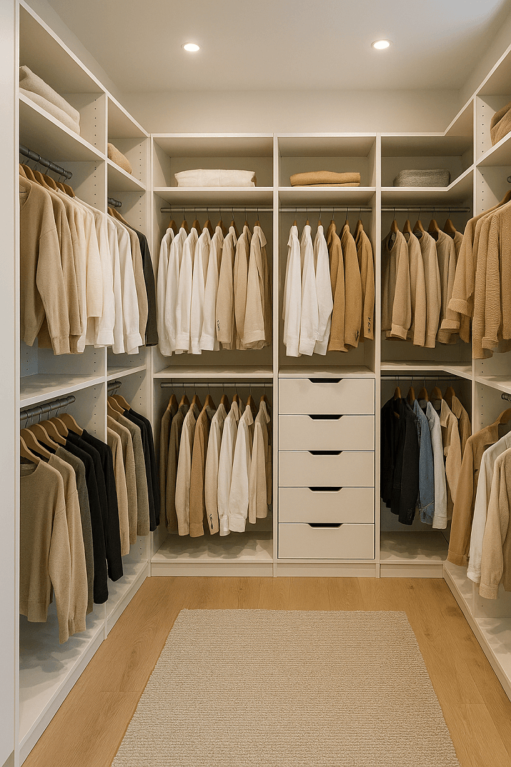 Dressing sur mesure ouvert dans une suite parentale