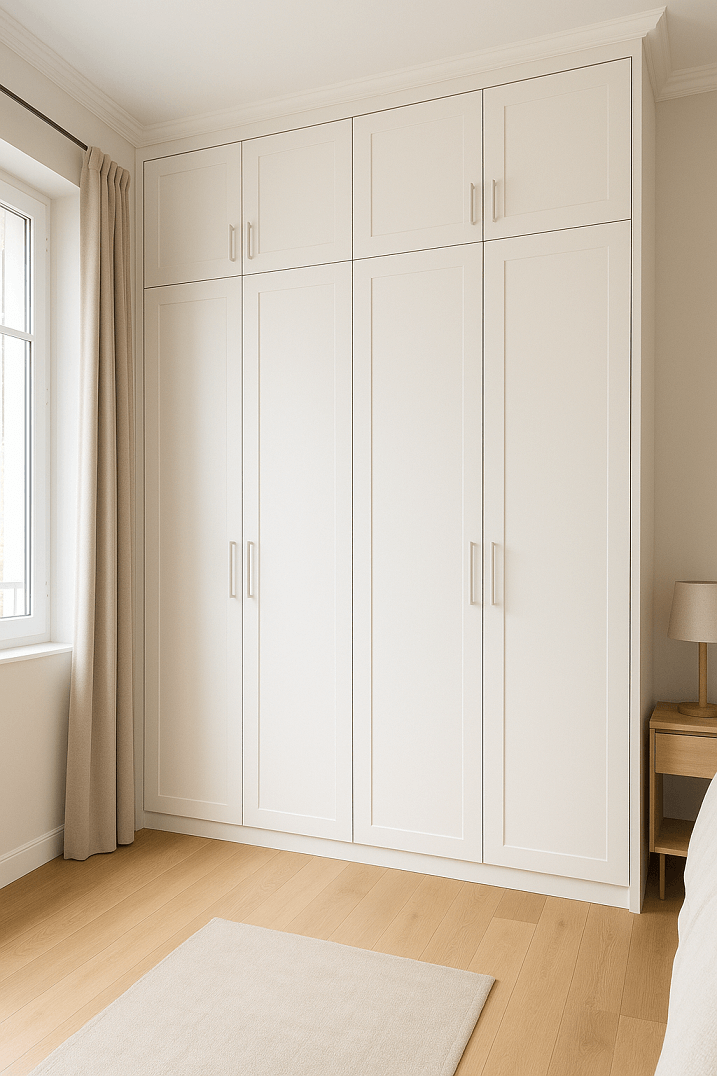 Dressing fermé sur mesure avec rangements hauts