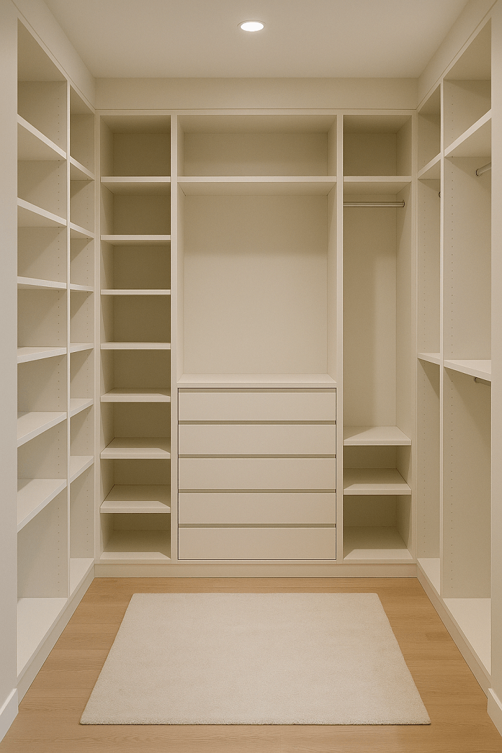 Dressing minimaliste sur mesure avec symétrie parfaite