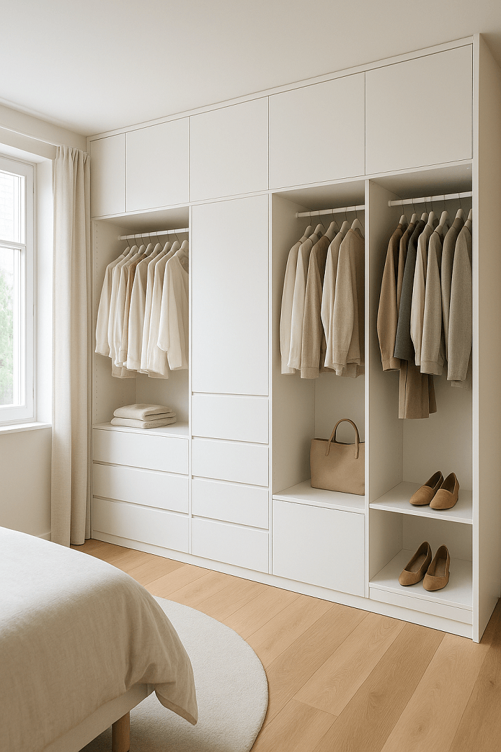Dressing sur mesure minimaliste sans poignées apparentes