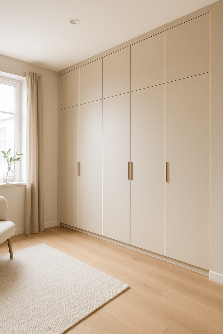 Dressing sur mesure minimaliste ton sable clair