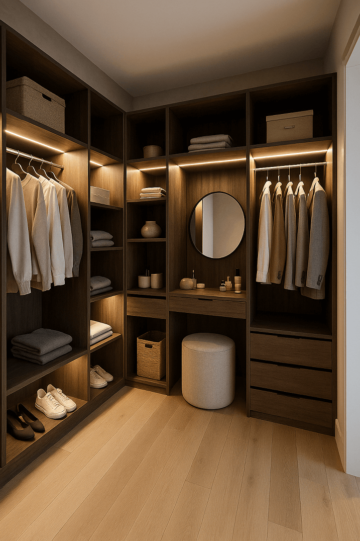 Dressing sur mesure moderne avec LED intégrées