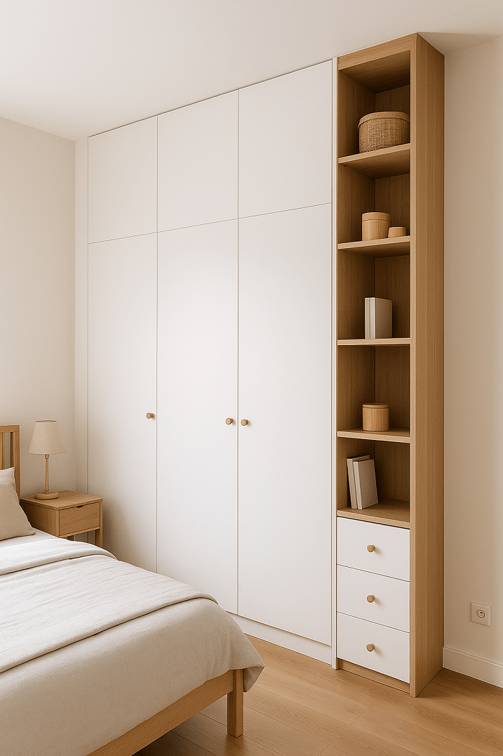 Dressing sur mesure scandinave avec façades blanches