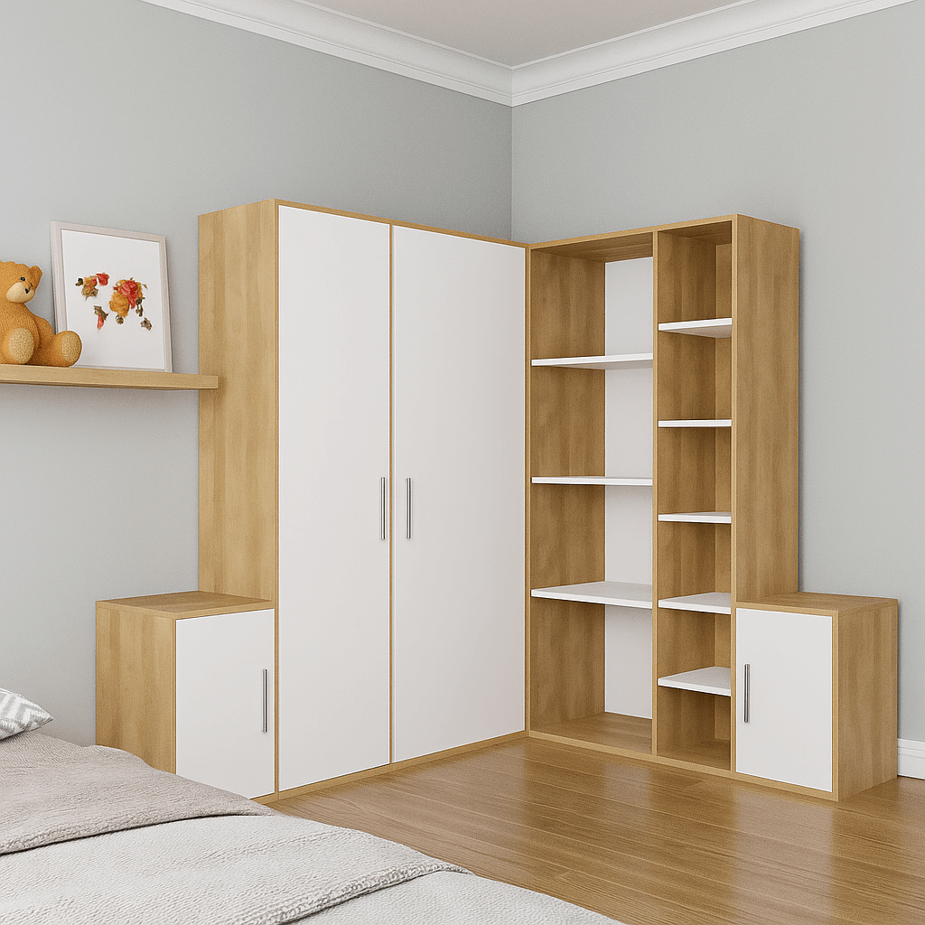 Dressing en angle sur mesure avec rangements ergonomiques