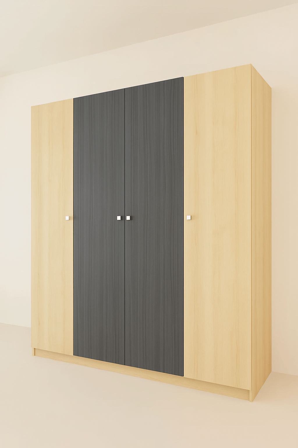 Dressing fermé sur mesure avec façade laquée et tiroirs intégrés