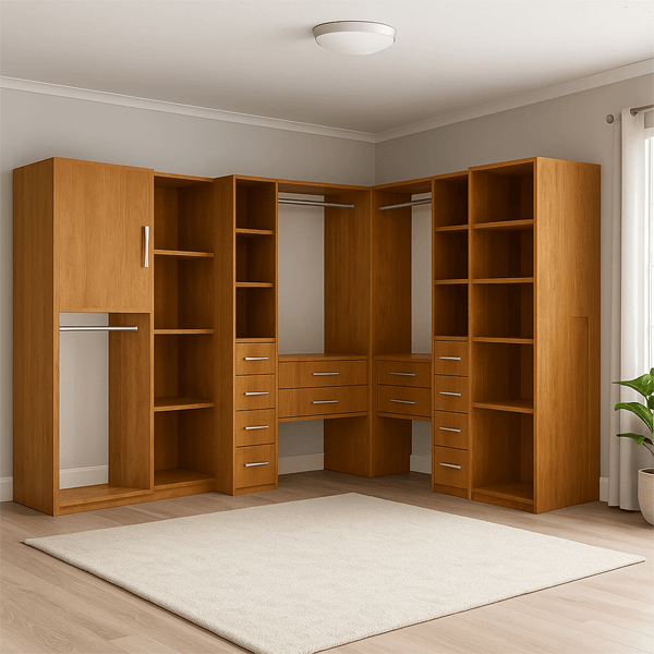 Dressing en angle sur mesure optimisé pour les coins de pièce