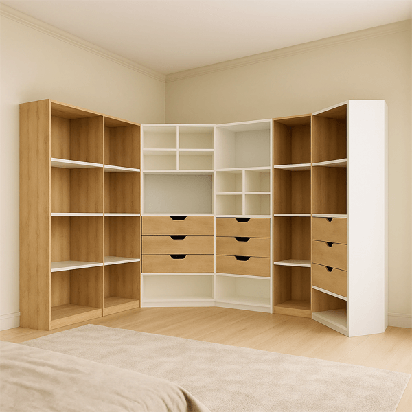 Dressing en angle design, optimisé pour petit espace